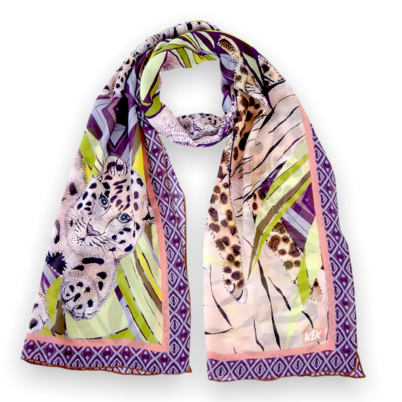 amur leopard skinny silk scarf #material_silk-modal