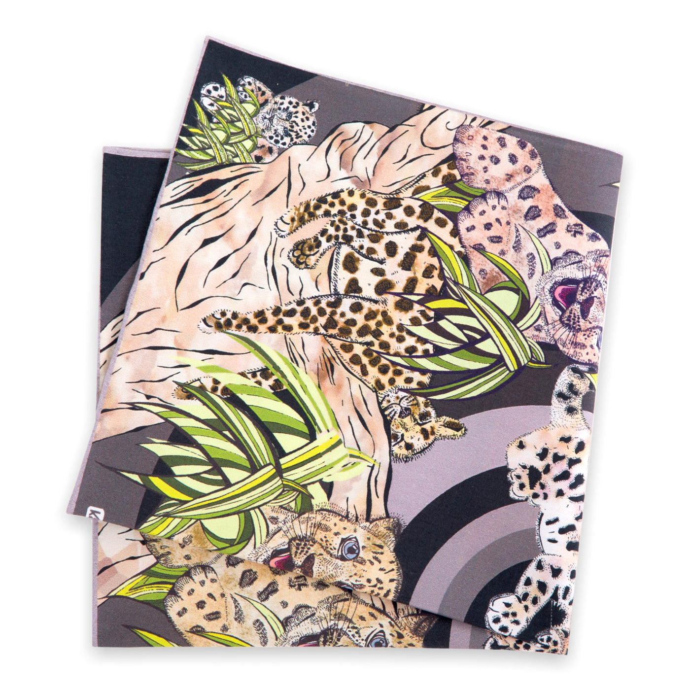 cotton-pocket-square-black-amur-leopard- #colour_black-cotton