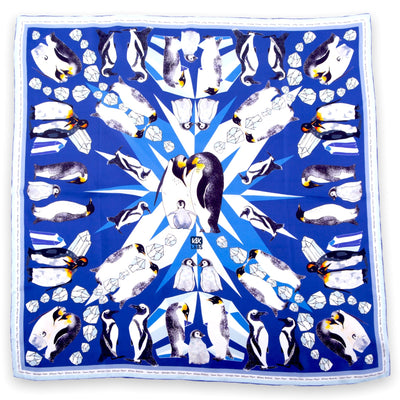 dark-blue-silk-scarf-penguin-emperor-scarves #colour_ice-blue