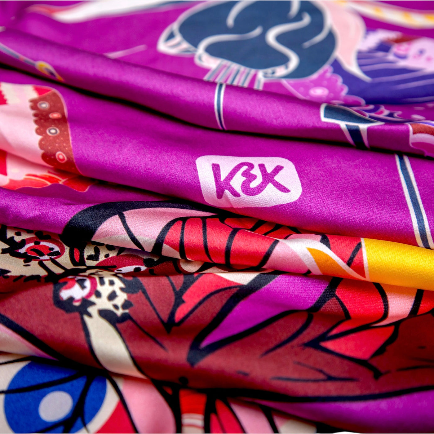 garden of love purple floral silk scarf #colour_purple