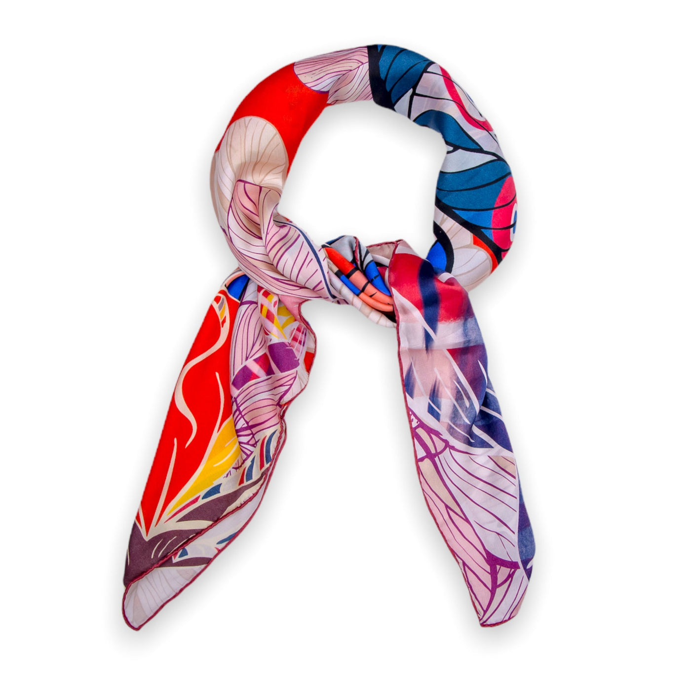 garden of love pink floral silk scarf #colour_red