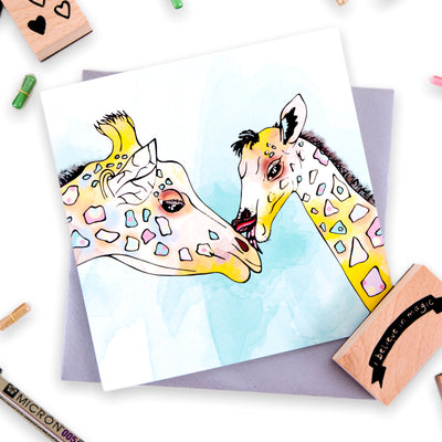    giraffe-greeting-cards #style_affection