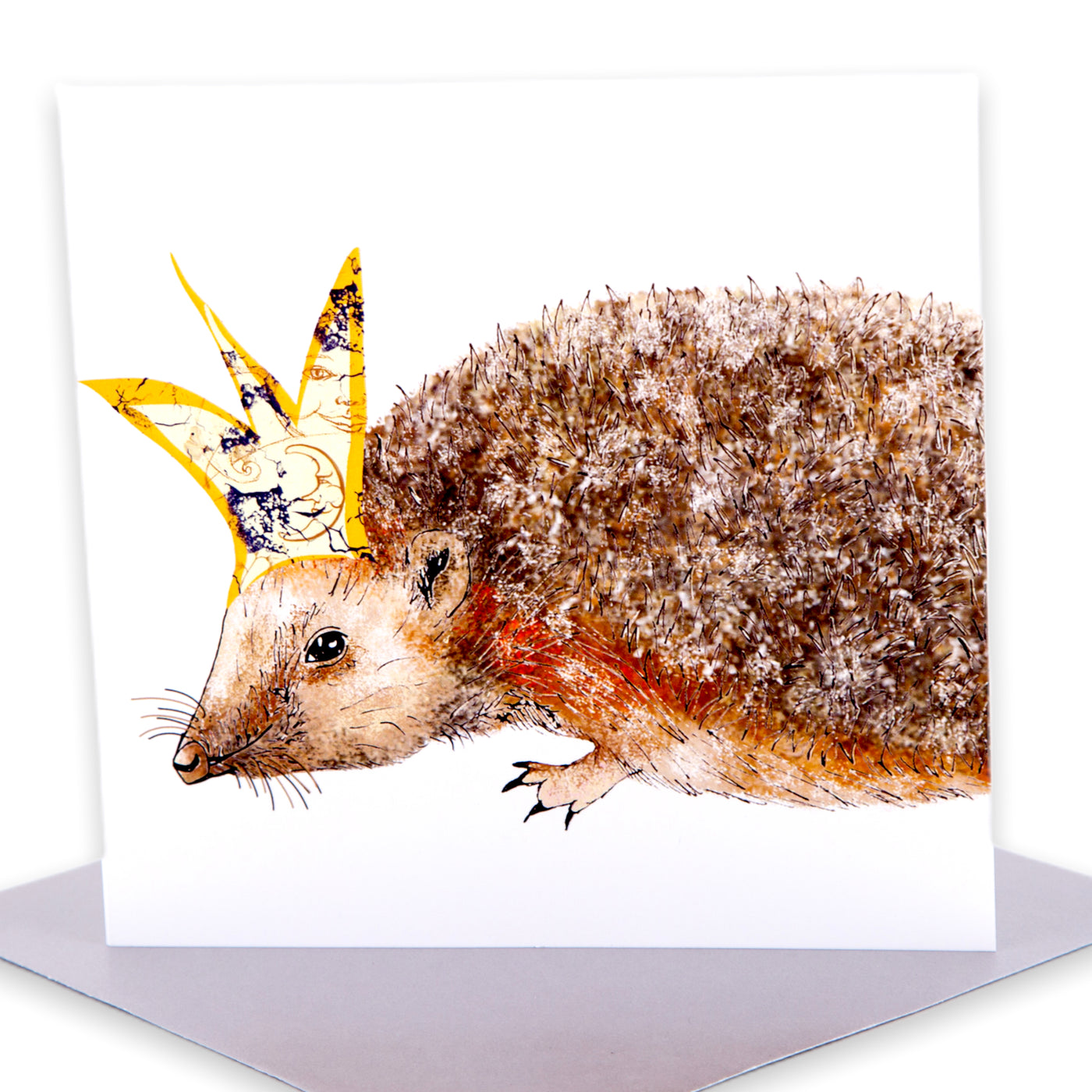 Hedgehog King Greetings Card