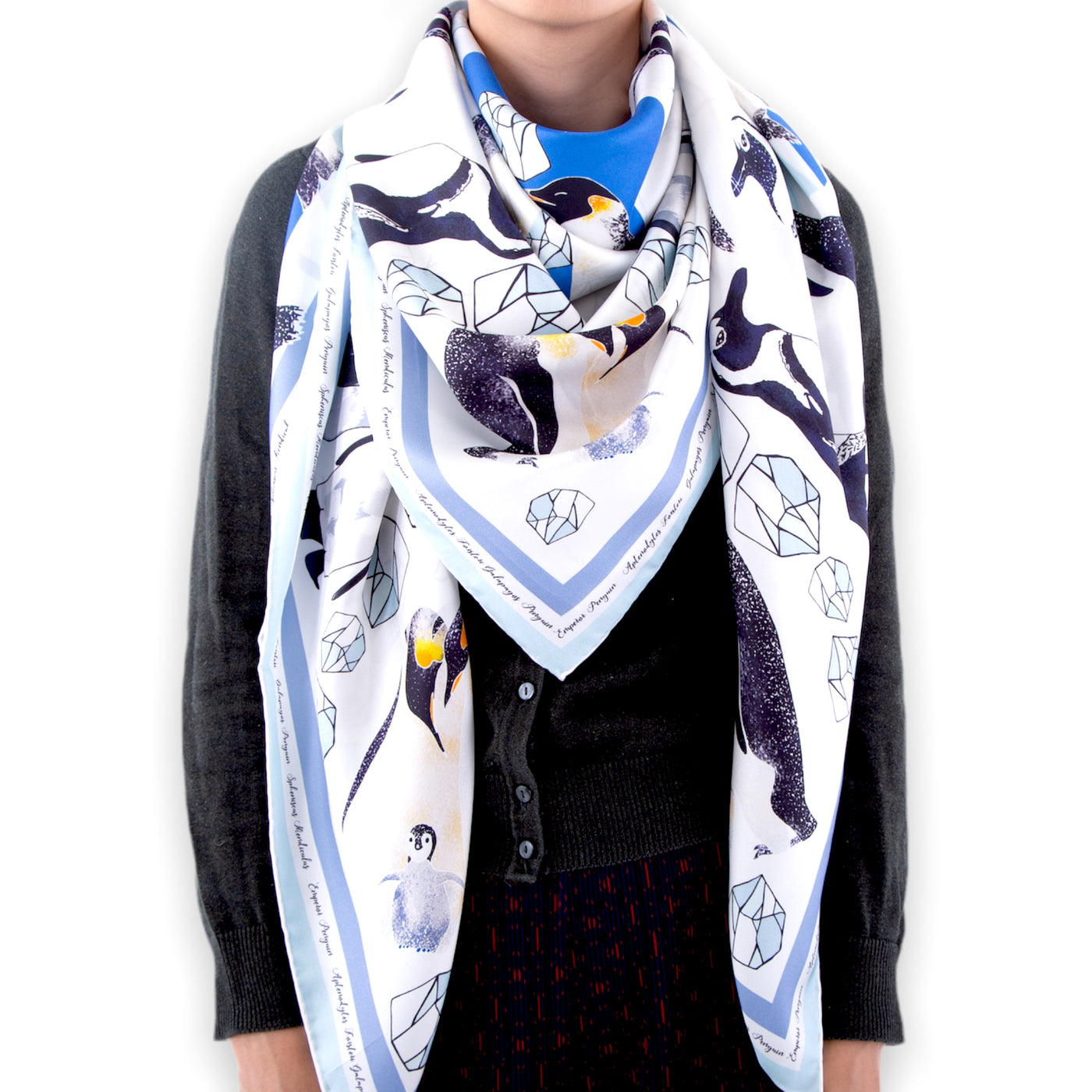 light blue-silk-scarf-penguin-emperor-scarves #colour_dodger-blue