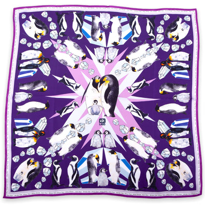 purple-silk-scarf-penguin-emperor-scarves #colour_indigo