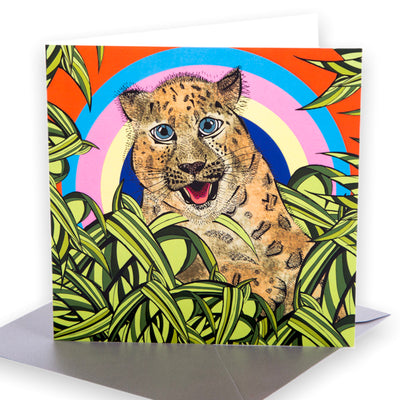 Rainbow Amur Leopard Greetings card